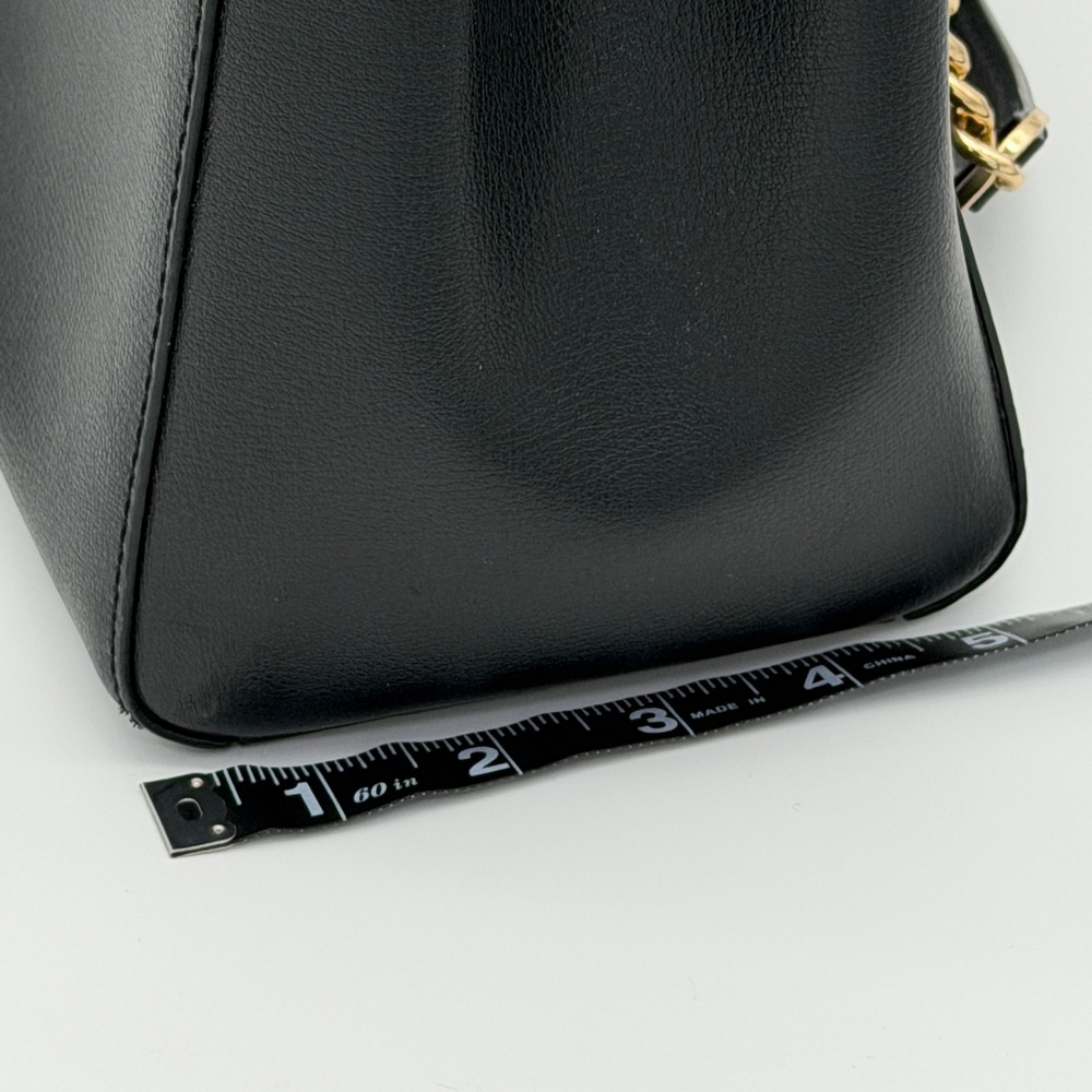 Michael Kors Ellis Large Black Leather Gold Chain Shoulder Tote‎ Bag Purse - Picture 13 of 13